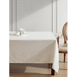laura ashley Arabesque Luxe tafelkleed van glinsterende stof voor formele eetkamer, vakantie, bruiloft of feest, 152,4 x 213,4 cm, zilver