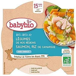 Babybio - platte borden, zalm, rijst, 260 g, 15+ maanden, biologisch