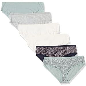 Amazon Essentials Lot de 6 culottes hipster en coton pour femme (disponible en grande taille) - Multicolore/imprimé animal/petites fleurs/chiné, taille 2X