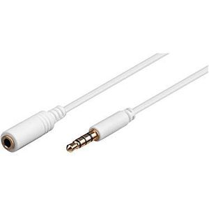 Goobay 62362 Audio verlengkabel voor hoofdtelefoon AUX, 4-polig, 3,5 mm smal, CU, 2 m kabellengte