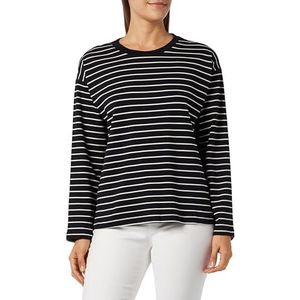 Vila Visiny Open O-hals L/S Top T-shirt met lange mouwen voor dames, zwart.