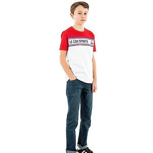 Le Coq Sportif T- Shirt Mixte Enfant, N.opt.white/Rouge Electro, 6 ans