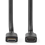 NEDIS Ultra High Speed HDMI-kabel | HDMI™-connector | HDMI™ vrouwelijk | 8K @60Hz | 48Gbps | 1.00m | Rond | 7,9 mm | Zwart