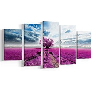 Homemania Wall-5 foto's, natuur en landschappen van de woonkamer, meerkleurig, van polyester, hout, 100 x 2 x 60 cm