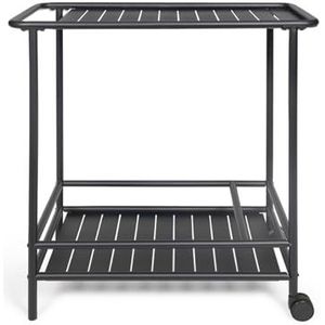 Livoo - Tuinwagen GS163C – bovenste plank 66 x 42 cm, onderste plank 61 x 42 cm met flessenopslag, staal, 2 wielen
