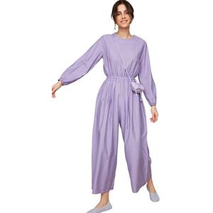 Trendyol Trendyol Bescheiden jumpsuit met wijde pijpen voor dames, tuinbroek (1 stuk), Pruim