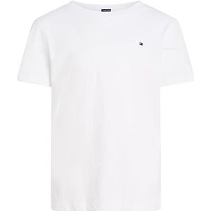 Tommy Hilfiger Boys Basic Cn Knit S/S Kb0kb04140 Gebreide top met korte mouwen voor jongens, Wit (helder wit)