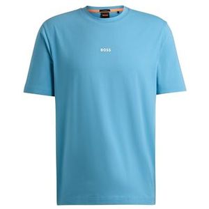 BOSS Hommes TChup T-Shirt Relaxed Fit en Coton Stretch, à Logo imprimé, Bleu, XXL