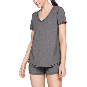 Under Armour Dames nachthemd korte mouwen slaapshirt, zwart.