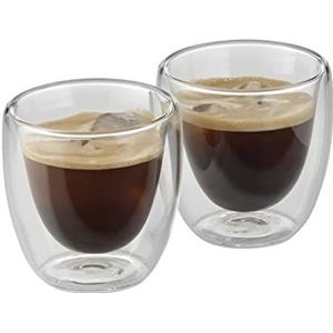 WMF Kult Espressokopjes, dubbelwandig, 80 ml, zweefeffect, thermoglas, hittebestendig, set van 2