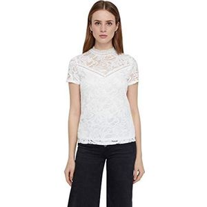 VILA Vistasia S/S Lace Top - Noos dames Top, wit (cloud dancer), XS