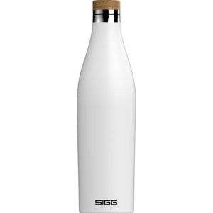 SIGG - Thermosfles - Meridian White - waterdicht en extra fijn - BPA-vrij - plasticvrij - roestvrij staal 18/8 - dubbelwandig - bamboesluiting - wit - 0,5 l