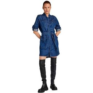 G-STAR RAW Denim jurk casual jurk dames, Blauw (Rinsed D24350-d548-082)