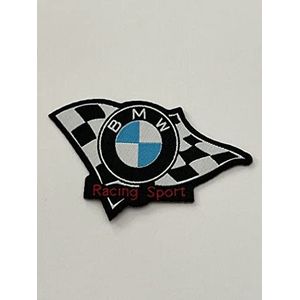 Patch-patch van HD/Jacquard (High Definition) BMW Racing Sport om op te strijken, micro-garen, 5 x 8 cm, gemaakt in Italië