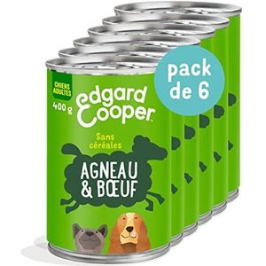 Edgard & Cooper Patée Box voor volwassen honden, zonder granen, natuurlijk voer, 6 x 400 g, vers lam en rundvlees, gezonde voeding, smakelijke en evenwichtige eiwitten van hoge kwaliteit