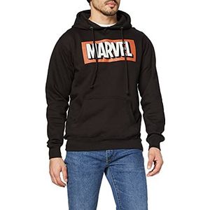 Marvel Retro Logo sweatshirt met capuchon voor heren, zwart, XL, zwart.