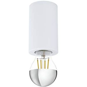 EGLO Plafondlamp Saluzzo, 1 lamp opbouwlamp van staal, plafondlamp in wit, opbouwlamp met E27-fitting, Ø 6,5 cm
