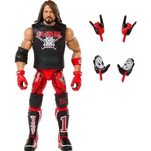 Mattel Wwe Aj Styles HKP03 Elite-collectie, 15 cm, 25 gewrichtspunten, Truefx-details en iconische accessoires, kinderspeelgoed, vanaf 3 jaar