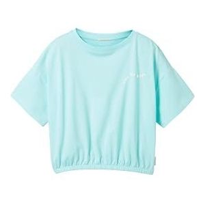 TOM TAILOR Boxy T-shirt voor meisjes met opschrift, 35279 - Soft Blue Lagoon
