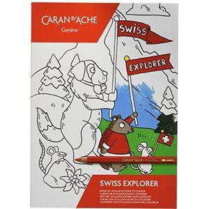 Caran d'Ache Swiss Explorer 0454.702 kleurboek A5 met 20 illustraties 21 x 14,8 cm