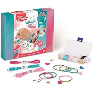 Maped CREATIV IMAGINE'STYLE 907401 Sieradenset met draden, pailletten, kralen, pompons en opbergdoos, meerkleurig, 1 set