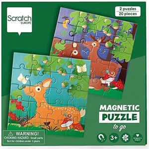 SCRATCH 276181155 Magnetische puzzel, bosdieren, opklapbaar boek voor thuis en onderweg, puzzel voor kinderen vanaf 3 jaar