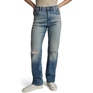 G-STAR RAW Viktoria High Straight Wmn Jeans voor dames, Blauw (Antique Faded Blue Agave Ripped D23959-d503-g130)