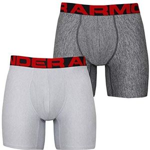 Under Armour Tech ondergoed voor heren, sneldrogend, comfortabel sportondergoed, slim fit, lichtgrijs, maat: medium, verpakking van 2 stuks