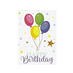 Perleberg Mini-verjaardagskaart – mini-verjaardagskaart – verjaardagskaart met ballon – verjaardagskaarten met bijpassende envelop – wenskaart 5,2 x 7,4 cm