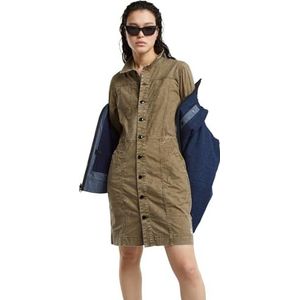 G-STAR RAW Casual jurk met korte mouwen voor dames, groen (antiek groen D25244-d729-735), XL, Groen (Antiek Groen D25244-d729-735)