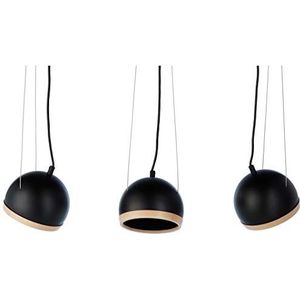 Homemania 8681847095613 hanglamp ovaal zwart voor plafond, woonkamer, bureaulamp, zwart, hout, metaal, hout, 70 x 17 x 100 cm