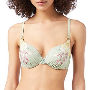 Triumph Botanical Leaf WP Bikini voor dames, groene overall, 46B, Combinatie van groen licht.