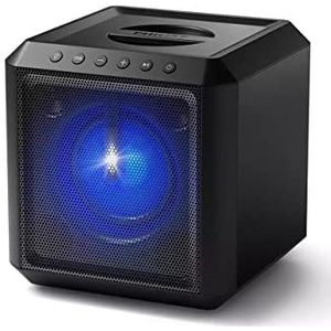 Philips Audio TAX4207/10, 2.1, draadloze bluetooth-partyluidspreker, 12 uur afspelen, draadloze partylink, knipperend feestlicht, 100 W uitgangsvermogen, zwart