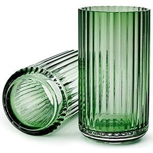 Lyngby Porcelæn vaas, glas, groen, 8,50 x 8,50 x 15 cm