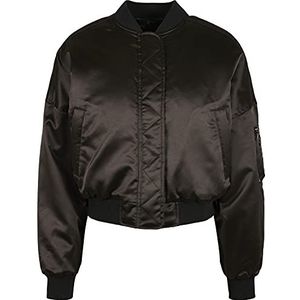 Urban Classics Satijnen omberjack, kort, glanzend, met schoudertas, losse snit, XS tot 5XL, zwart.
