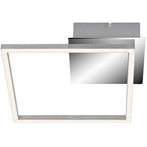 Briloner Leuchten LED plafondlamp dimbaar met geheugenfunctie 9,7W / 900 Lumen / 3000K / aluminium chroom, 280 x 280 x 60 mm (LxBxH) 3105-018