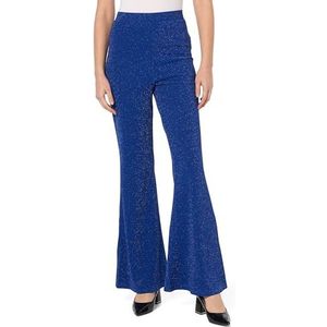 NAEMI Uitlopende broek van paillettenjersey damesbroek, Royal Blauw