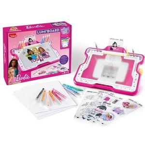Maped Creativ Barbie Lumi Board tekentafel met licht, creatieve collectie, 30 Barbie-sjablonen, met zonneafdekking en markers, vanaf 5 jaar, Roze