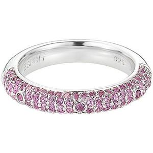 Esprit Ring 925 sterling zilver gerhodineerd zirkonia roze, DE 58, kristal, zirkonia
