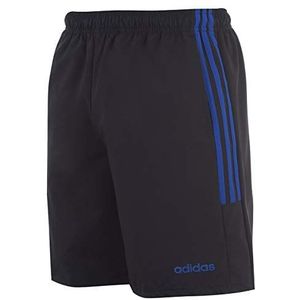 adidas heren 3/4 3 strepen shorts, Zwart/Croyal