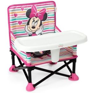 Bright Starts, Disney Minnie Mouse Pop 'N Sit, draagbare zitverhoger voor binnen en buiten, vloerzitting met tablet voor maaltijden, voor kinderen van 6 maanden tot 3 jaar