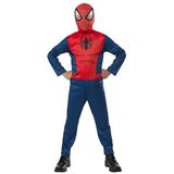 RUBIE'S - Spider-MAN - officieel Marvel - rood en blauw instapmodel kinderkostuum - maat 3-4 jaar. Kostuum met overall en capuchon met klittenbandsluiting.
