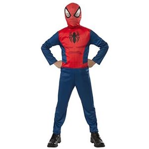 RUBIE'S - Spider-MAN - officieel Marvel - rood en blauw instapmodel kinderkostuum - maat 3-4 jaar. Kostuum met overall en capuchon met klittenbandsluiting.