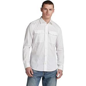 G-STAR RAW Tux Marine Slim Shirt Ls T-shirt heren, Wit (White D23579-d321-110)