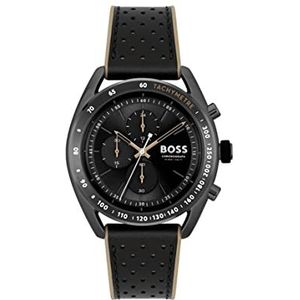 BOSS 1514022 Herenhorloge, analoog, kwarts, met siliconen band, zwart, zwart.