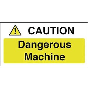 Veiligheidsbord ""Caution Dangerous Machine"", 100 x 200 mm