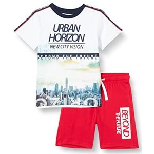 Chicco 2-delige set met T-shirt van korte broek, vrijetijdsbroek kinderen uit jongere, rood (776)
