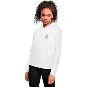 Merchcode Sweat à capuche pour femme - Marron University - Emblème Basic Hoody - Coupe droite - S, Blanc., S