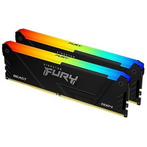 Kingston Technology Fury Beast RGB 32 GB 3200MT/s DDR4 CL16 DIMM (set van 2) PC RAM RAM voor PC KF432C16BB2AK2/32