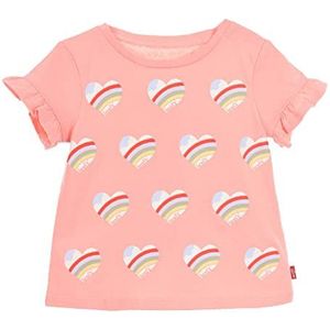 Levi's Kids Lvg 1ee976 T-shirt met korte mouwen met ruches voor babymeisjes, Perzik N Cream